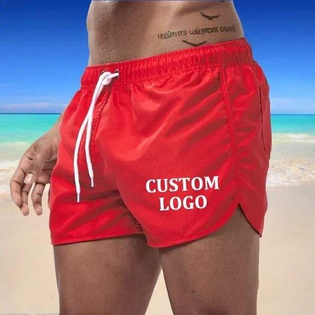 Pas uw logo aan, zomerbadpak, herenzwempak, boxer, strandshorts, surfzwempak, bananenhoed, mei