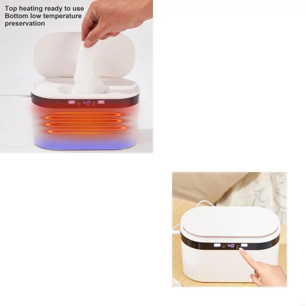 J1HF Large Capacity Baby Wipe Warmer and Wet Wipes Dispenser for Babies with Night Light 3 Level Temperature Wipes Warmer