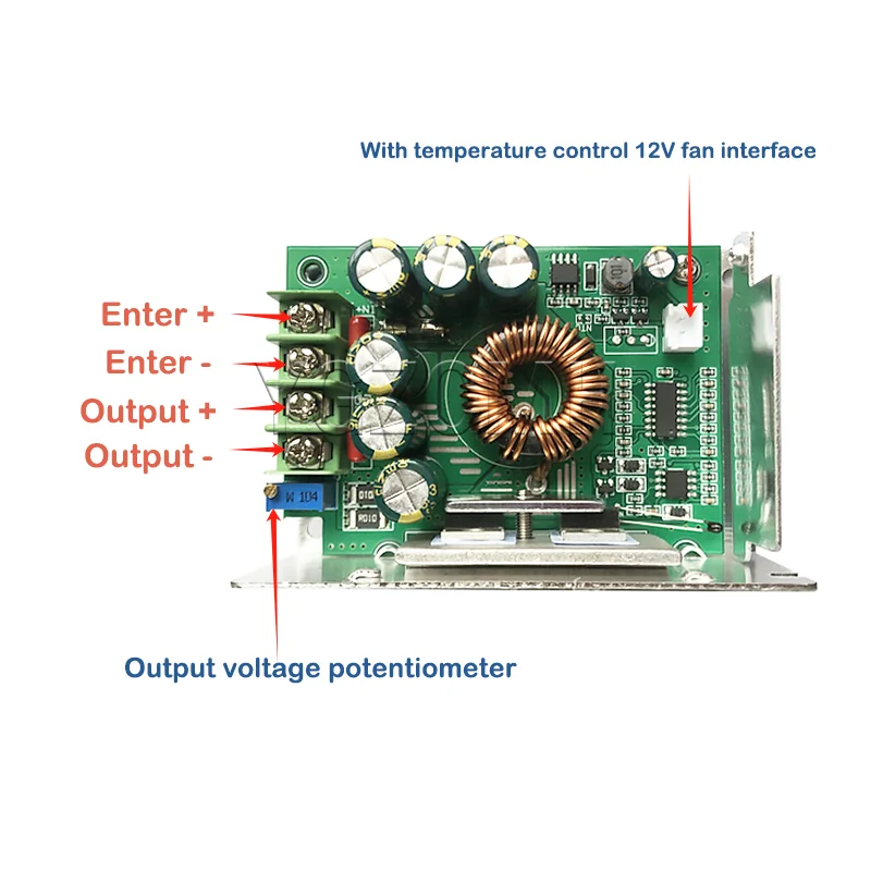 25A Adjustable Buck Converter DC 12-75V To 2.5-50V Solar Regulated Power Module