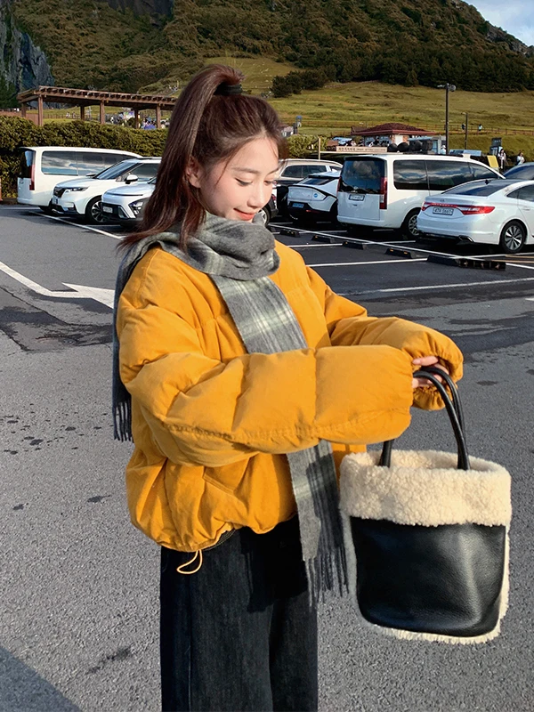 Manteau d'hiver pour femme en duvet de canard blanc 90% - Style coréen - Coupe ample - Écologique - Nouveau - Chaud