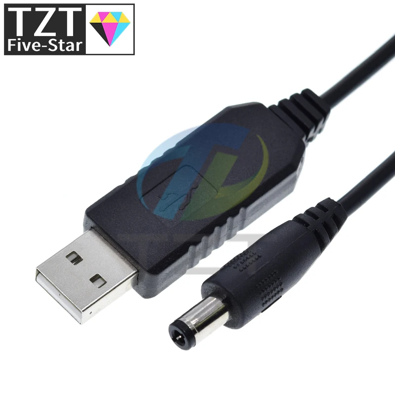 TZT USB Power Boost Line DC 5V to DC 9V / 12V Step UP Module USB Converter Adapter Router Cable 2.1x5.5mm Plug