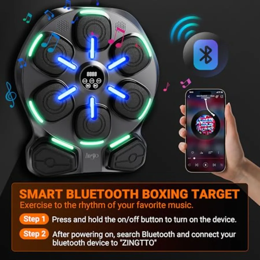 آلة ملاكمة موسيقية كبيرة الحجم للبالغين مع زوجين من القفازات آلة تثقيب جدارية للتجميل في صالة الألعاب الرياضية المنزلية للقلب #3