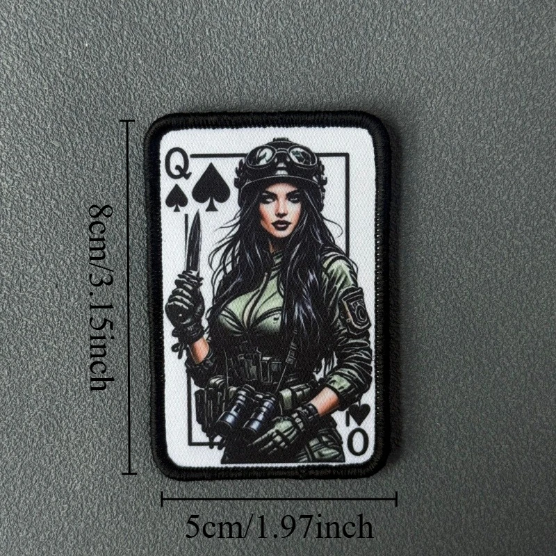 Queen of Spades Patch Tactical Morale Printing Badge Hook and Loop Backpack Clothing Decoration Accessories Stickers Armbands