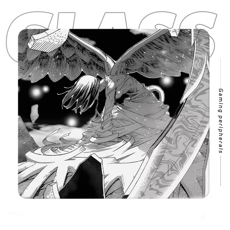 Angel Anime Sweet Girl Photovoltaic Glass Mouse Pad Waterproof And Smooth Electronic Sports Games Office Desktop Decoration