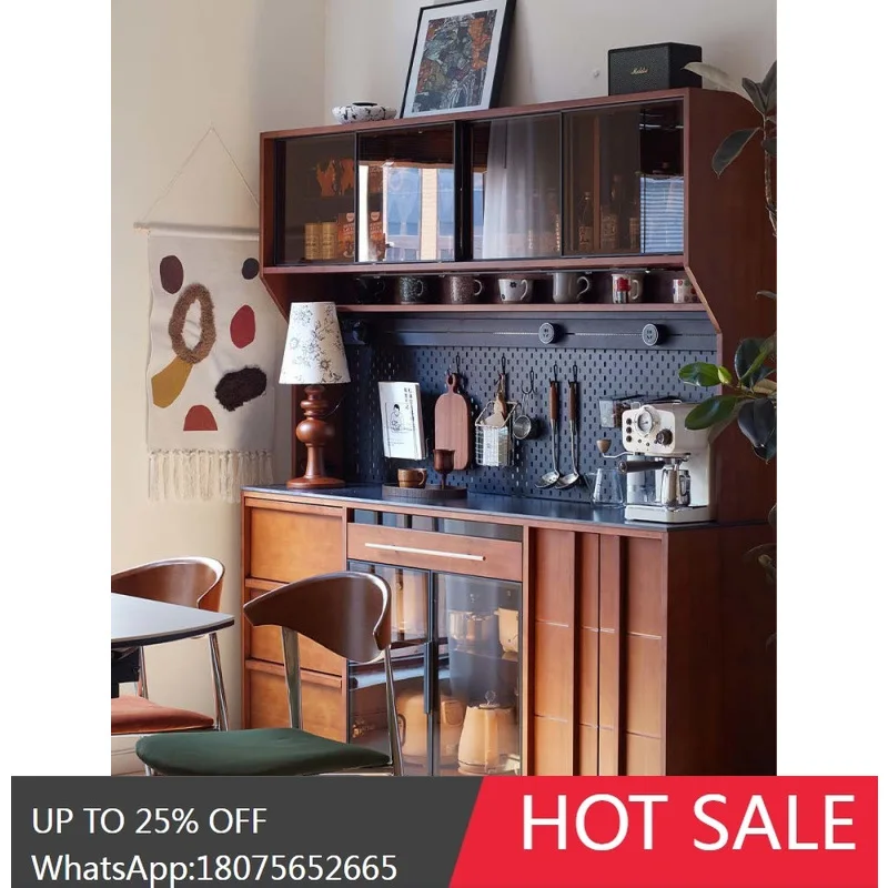 

SGF Vintage Solid Wood French Sideboard Wall-Mounted Integrated Storage Tea Cabinet