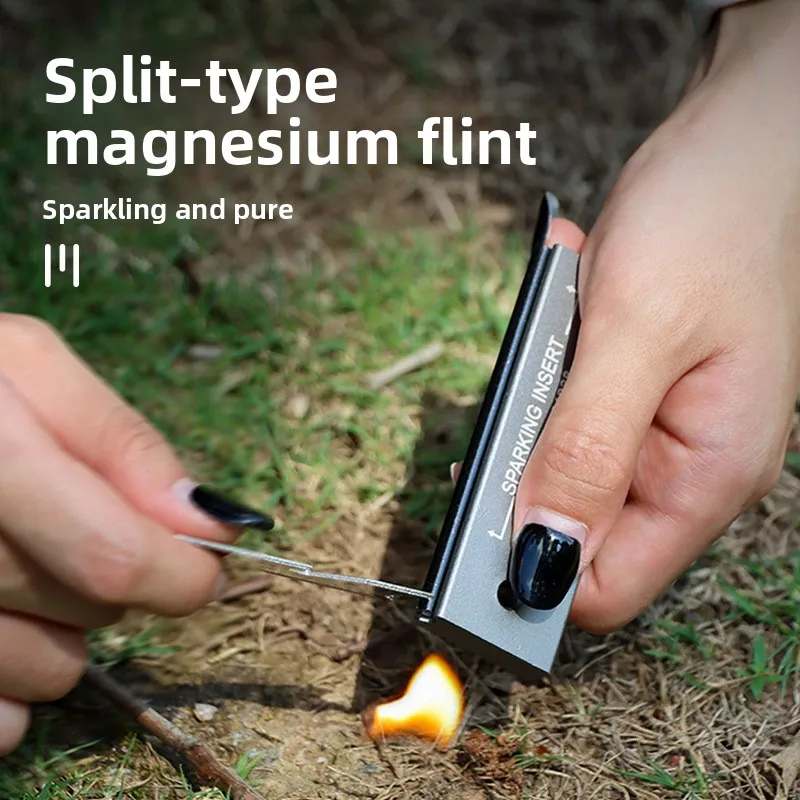Wasserdichter Magnesium-Feuerstein und Stahlstab, Überlebens-Feuerstart-Set, unverzichtbare Camping-Outdoor-Ausrüstung für einfache Outdoor-Feuerstein
