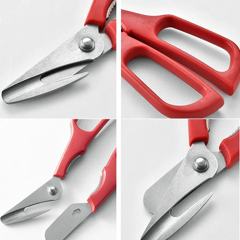 Stainless Steel Seafood Scissors Shrimp Crab Shellfish Peeler Peeling Scissors Seafood Tools Multifunctional Kitchen Scissors