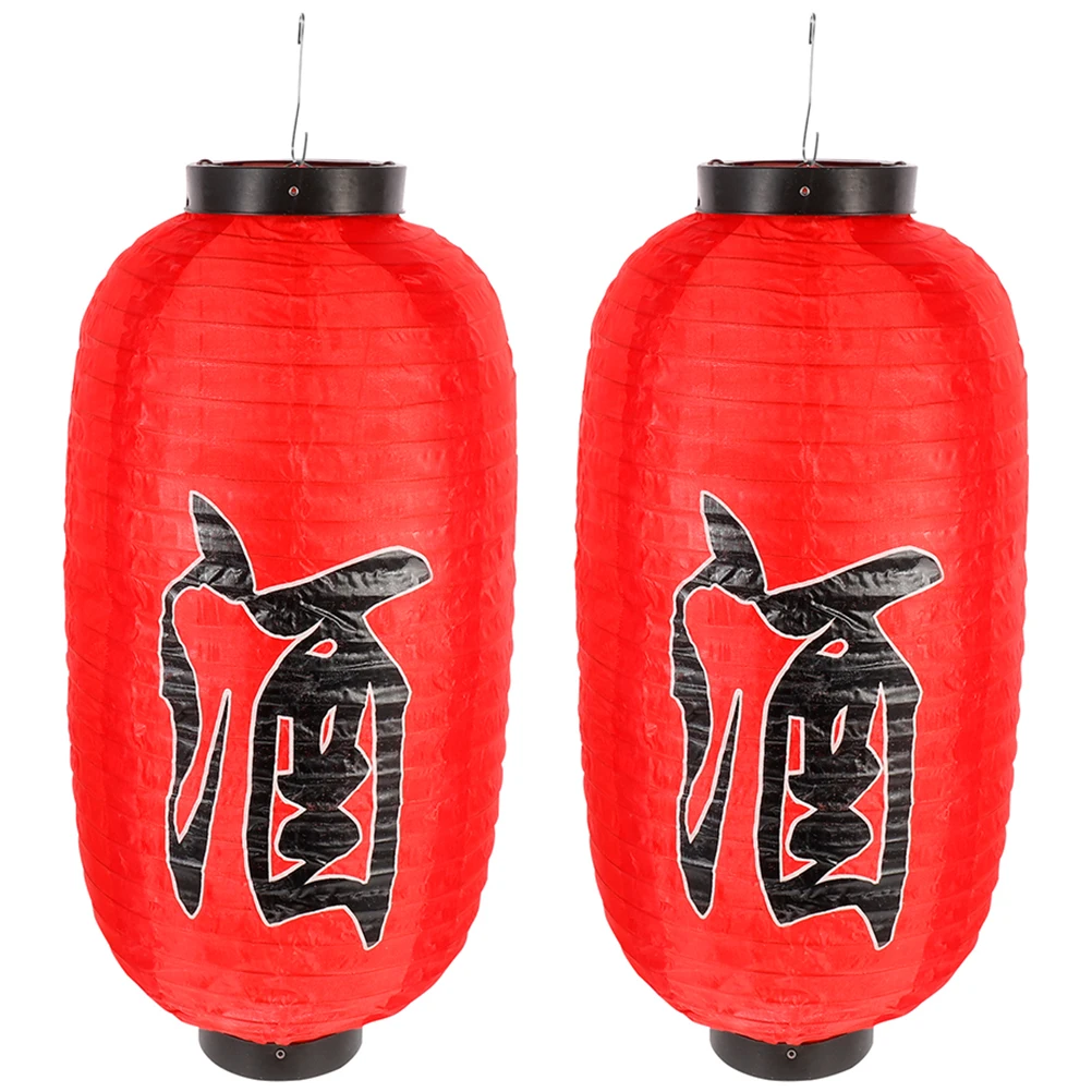

2 Pcs Waterproof Lantern LED Decorative Style Hanging Decorations Outdoor Asian Indoor Japanese-style