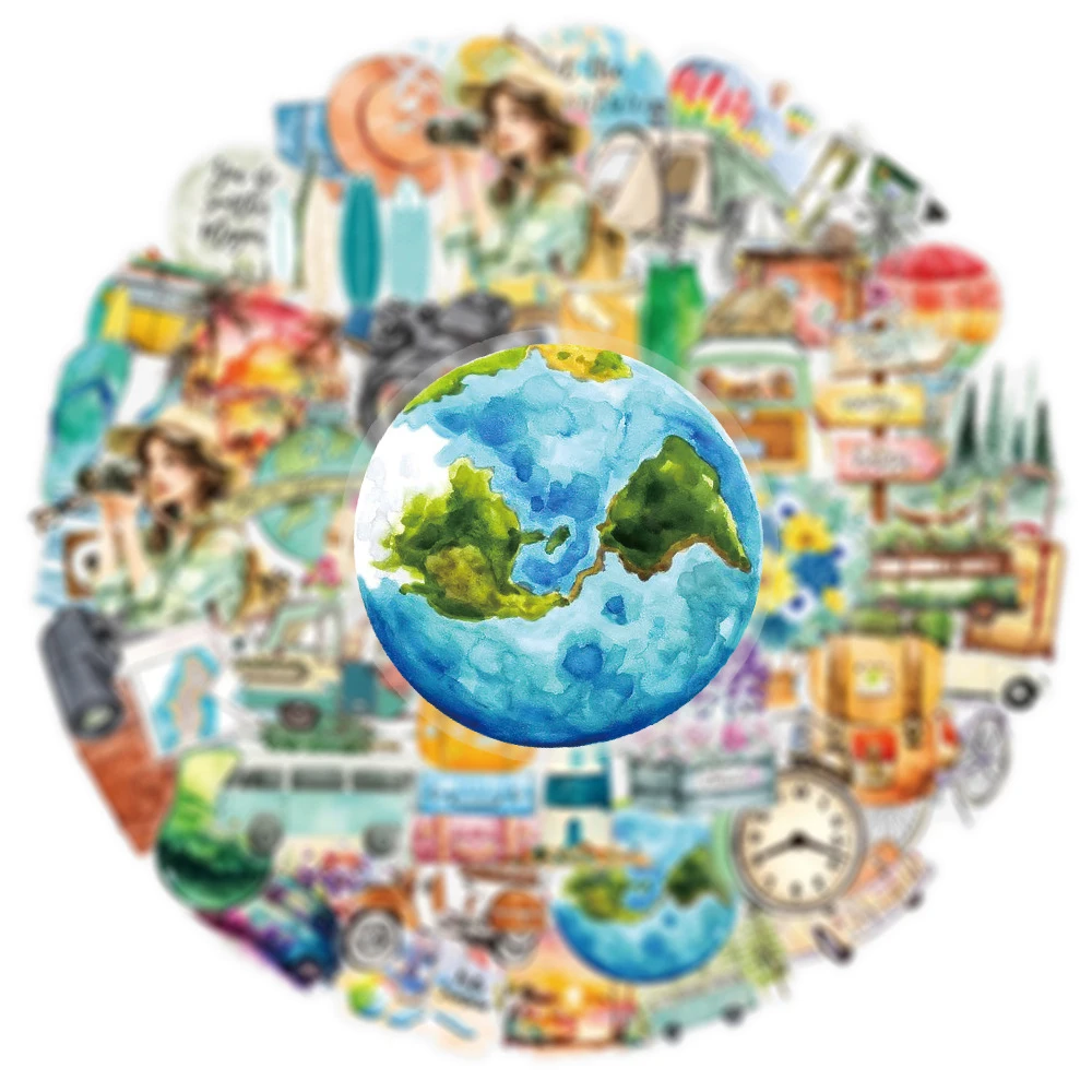 

10/30/50pcs Transparent Simple Outdoor Travel Stickers Aesthetic Decoration Decals DIY Luggage Helmet Phone Cool Sticker Kid Toy
