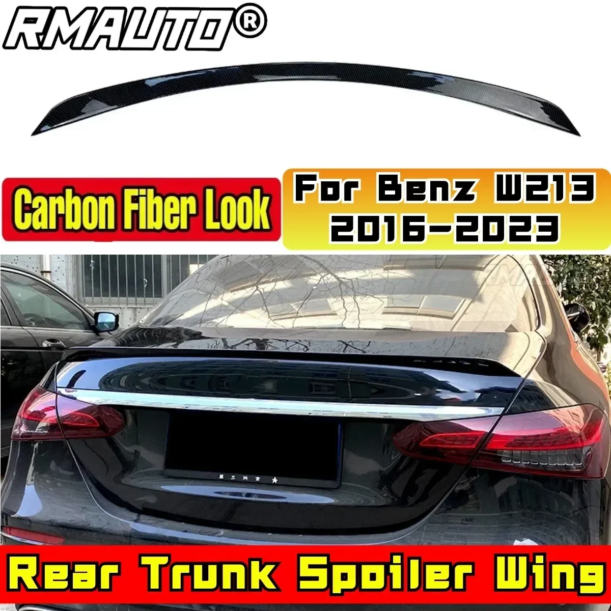 For Mercedes Benz E-Class W213 E200 E260 E300 4 Door Sedan 2016-2023 Rear Wing Body Kit Car Rear Trunk Spoiler Car Accessories