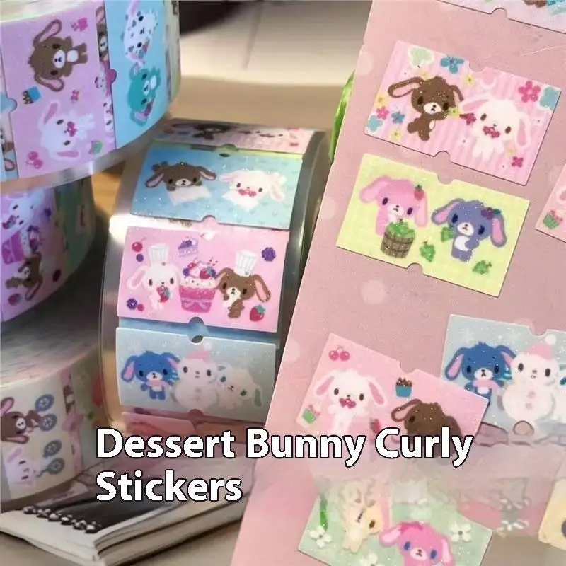 500 قطعة/لفة ملصقات زخرفية، ملحقات إبداعية - ملصقات ملاحظات يدوية بتصميم أرنب السكر كاواي #3