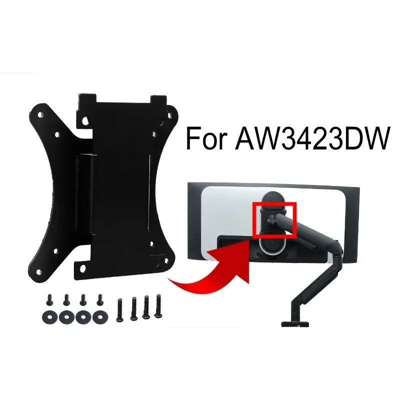 VESA Wall Mount Adapter for Dell Alienware AW3423DW Monitor Bracket Mounts to 75 x 75 Stand / Arm / Desk Mount