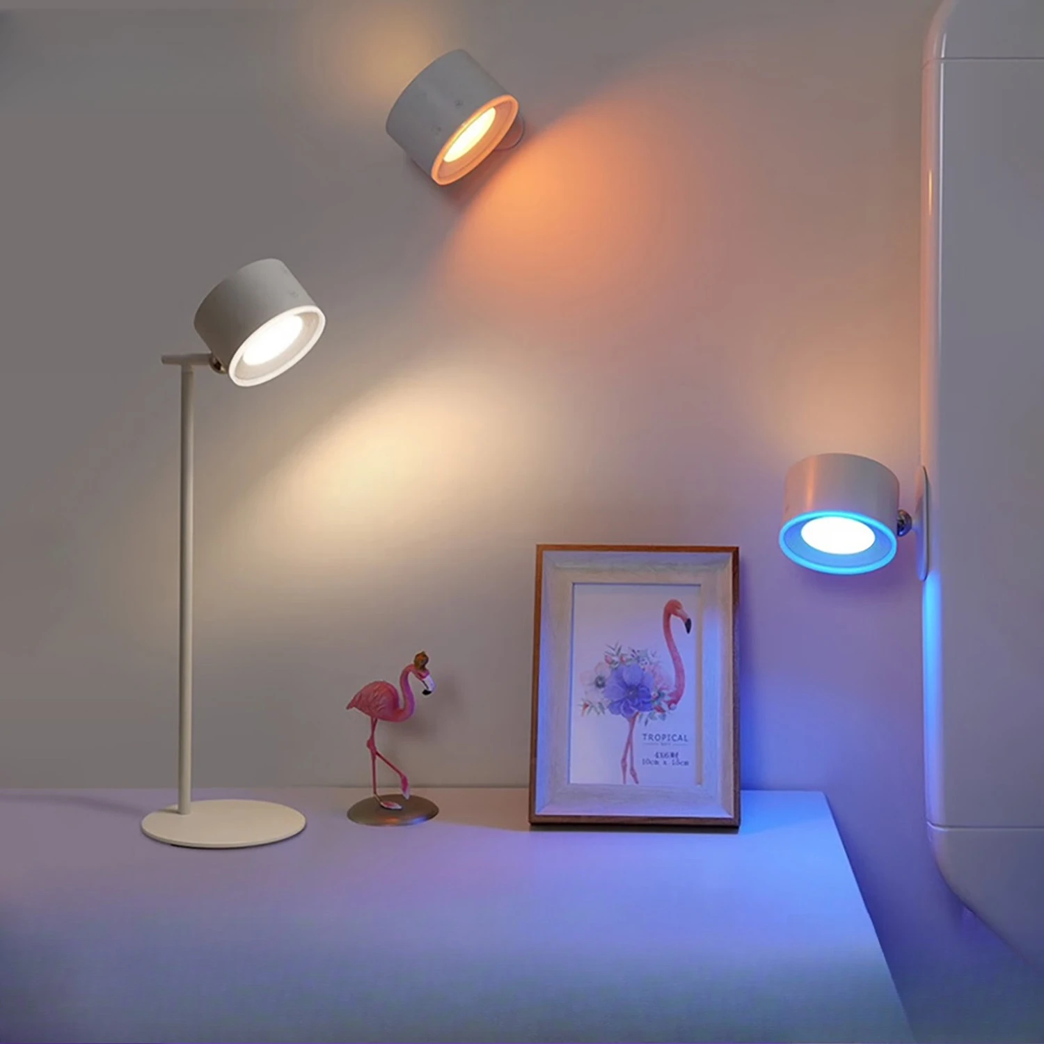 Remote Control Magnetic Charging Wall Light, Double-sided Glow Ambient Lamp, Indoor Stair & Bedroom Bedside Lighting