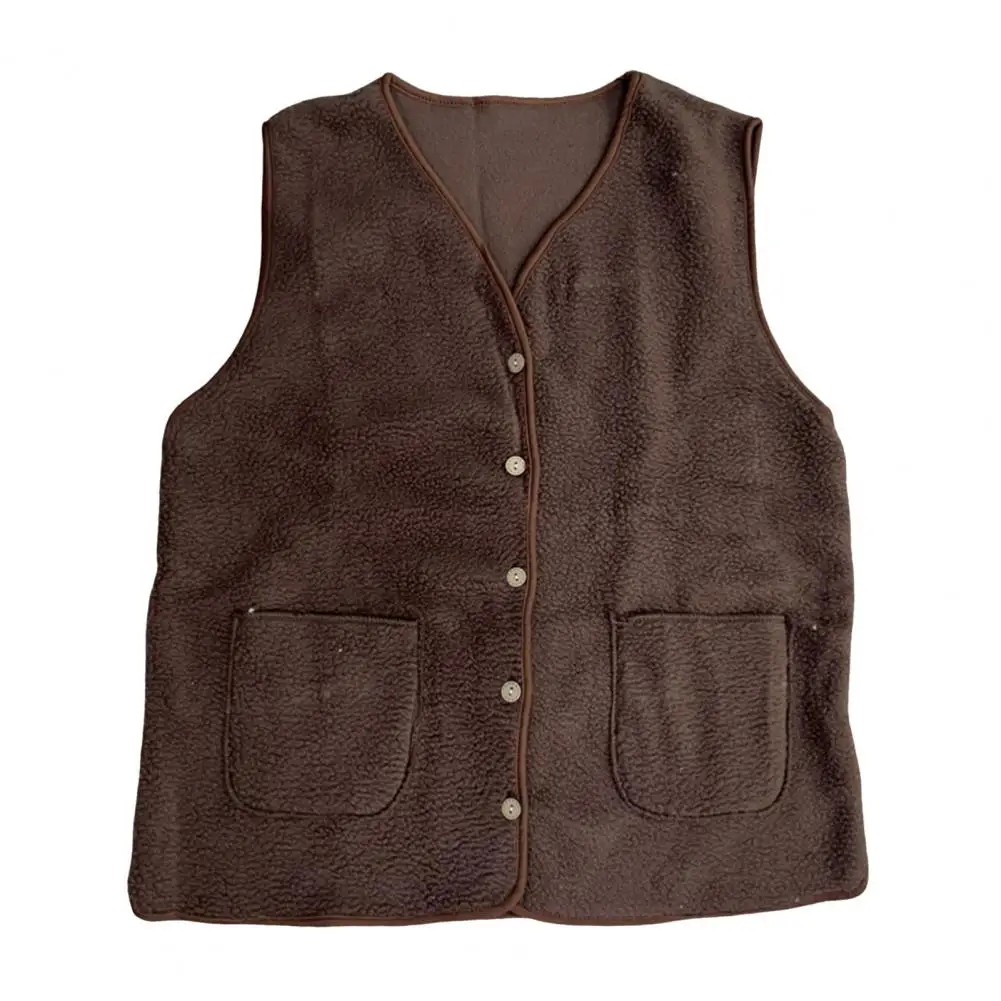 

Свободный повседневный шерстяной жилет без рукавов, модный женский однобортный жилет, куртка, осенняя верхняя одежда, однотонный универсальный модный жилет, пальто