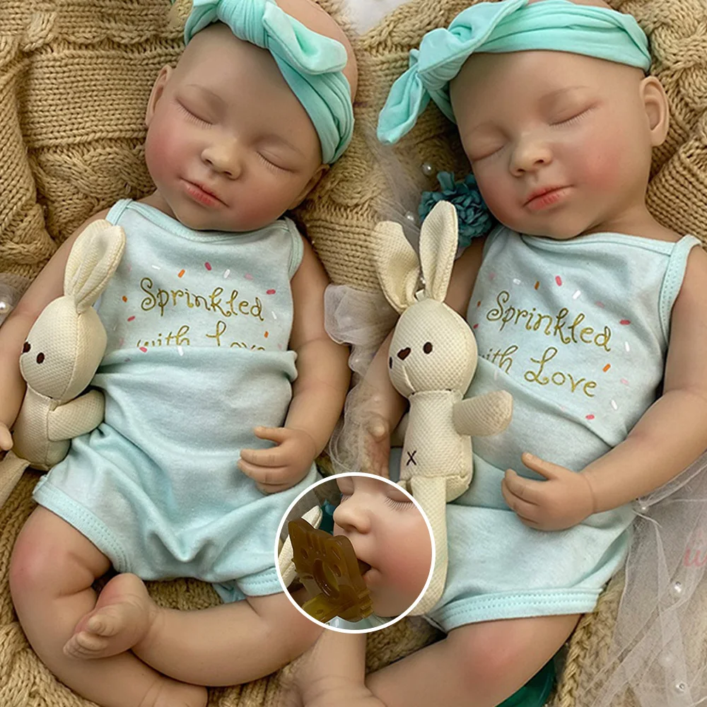 Washable 20" Sleeping Silicone Reborn Doll Newborn Sensory Therapy Collector Spain Art Handmade Soft Solid Silicone Reborn Doll