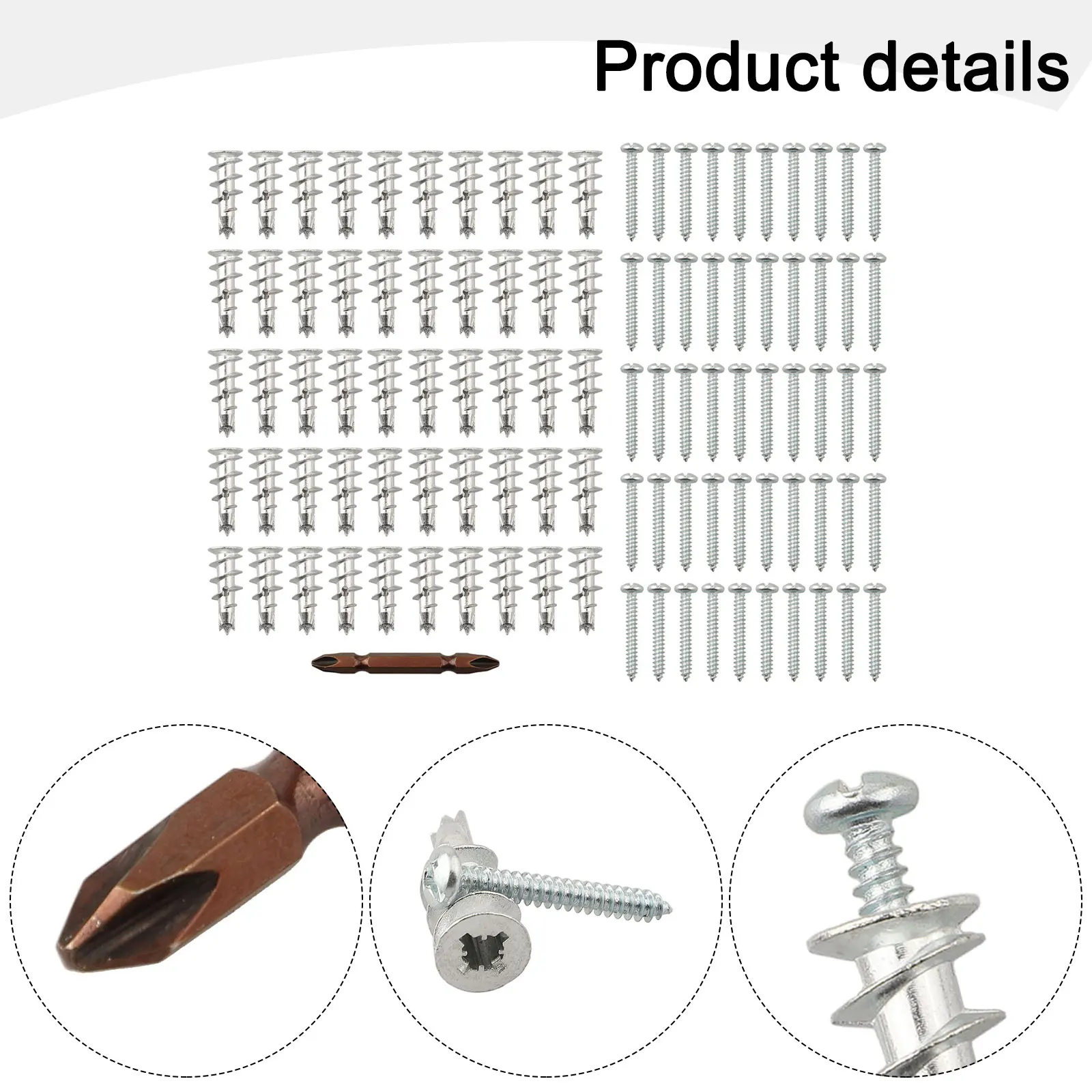 

Curtain Rods Hollow Wall Anchors Sheetrock Anchors Deep Thread Screws High Holding Power Higher Heat Resistance