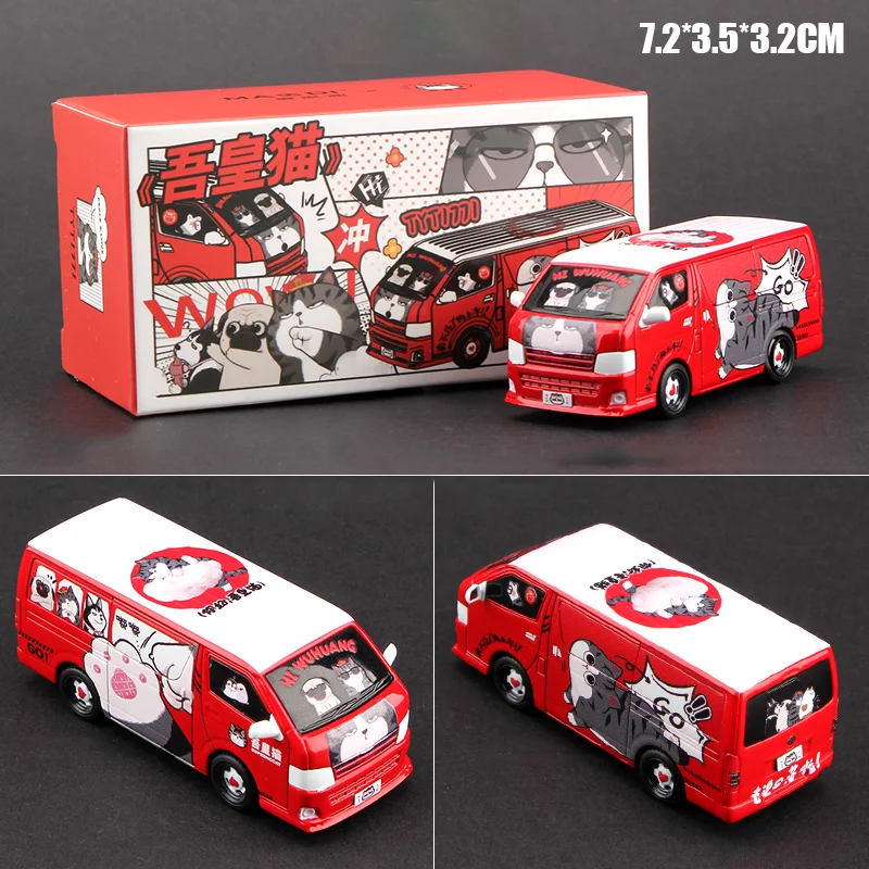 1/64 TOYOTA HIACE 2010 ALLOY Diecast Static Miniature Model Car Simulation children Birthday gift Toys Collection value Ornament