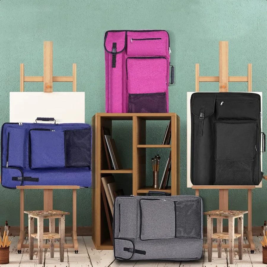 Art Portfolio Case 18 X 24art Portfolio With Backpack Tote Bag For Artwork medium Art Case Size Grey .