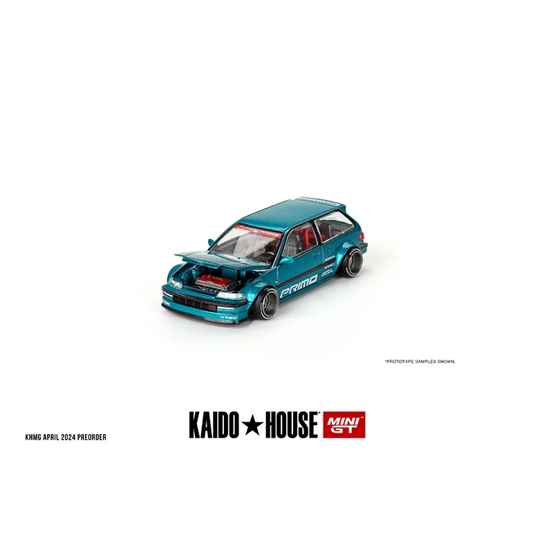 MINIGT KHMG126 1:64 CIVIC EF9 V1 เปิดHood Diecast DioramaรถKaido House