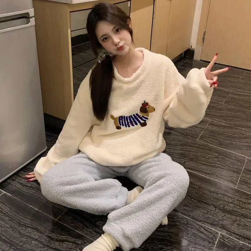 

Fashion Homewear Sexy Pajama Set Woman Clothes Women's Suit Sets Matching-two-piece-clothing Warm New Hot selling items