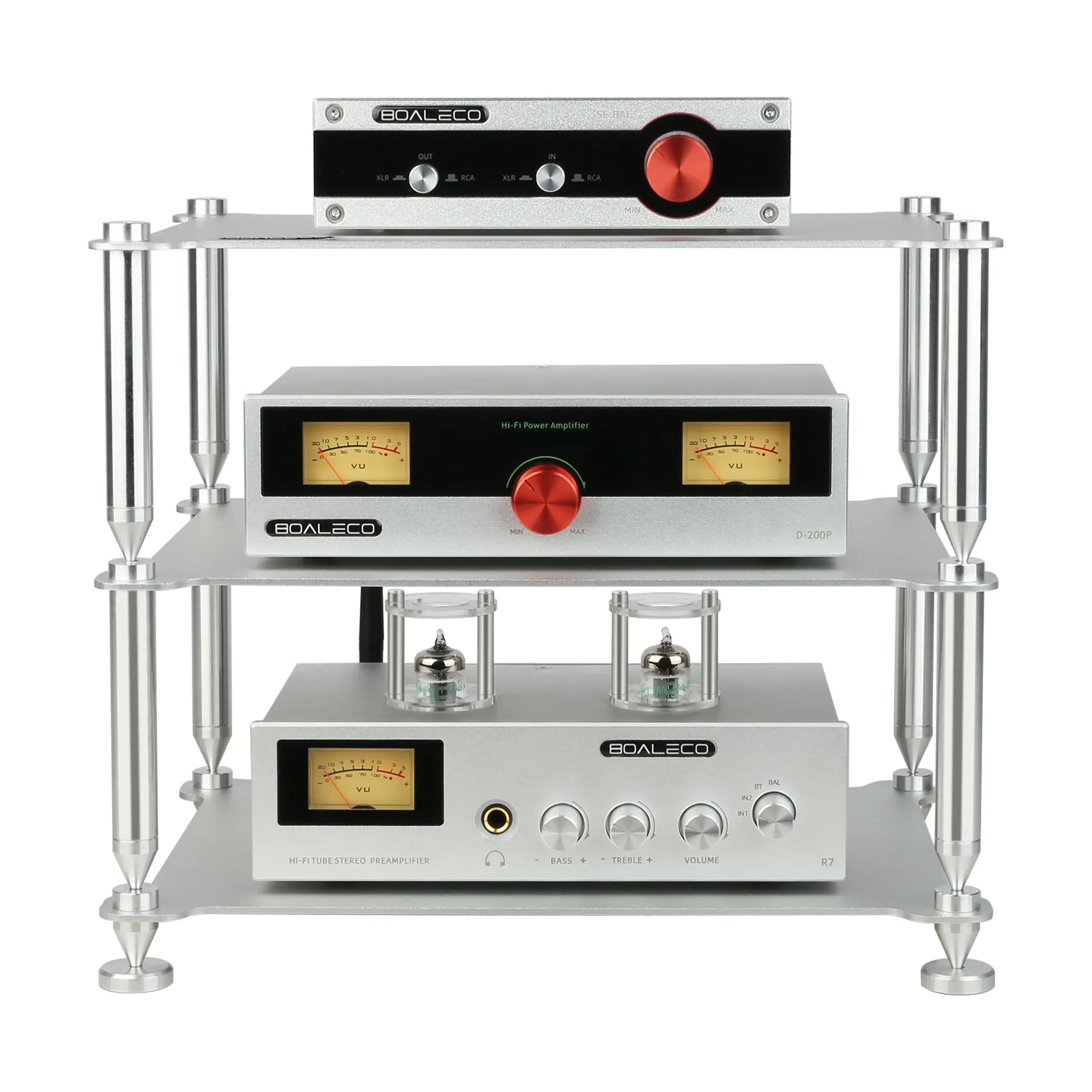 BOALECO FX2 desktop audio equipment rack HIFI headphone amplifier DAC rack Aluminum Alloy Triple Split Structure HIFI Racks