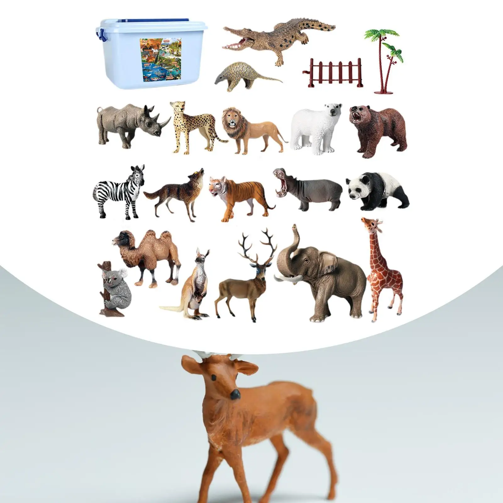 Realistic Animals Model Playset Storage Box Included for Classrooms Rewards