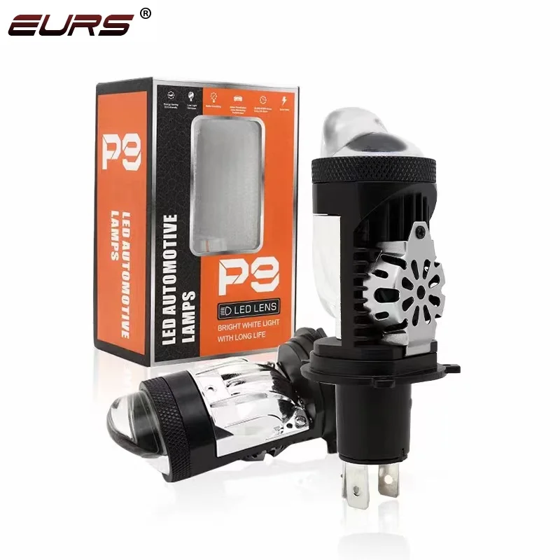 EURS LED Lens H4 Mini Projector LED Headlight Bulbs H4 9003 HB2 Hi/Lo Beam Car Headlight RHD LHD Auto Accessories 12V