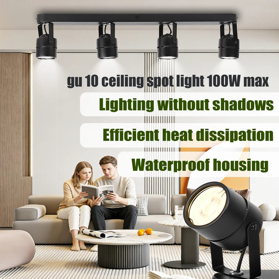 

Современный светодиодный потолочный светильник для кабинета, кухни, GU10, точечный светильник для столовой, энергосберегающий декоративный светильник, настенный светильник, черный, 110В