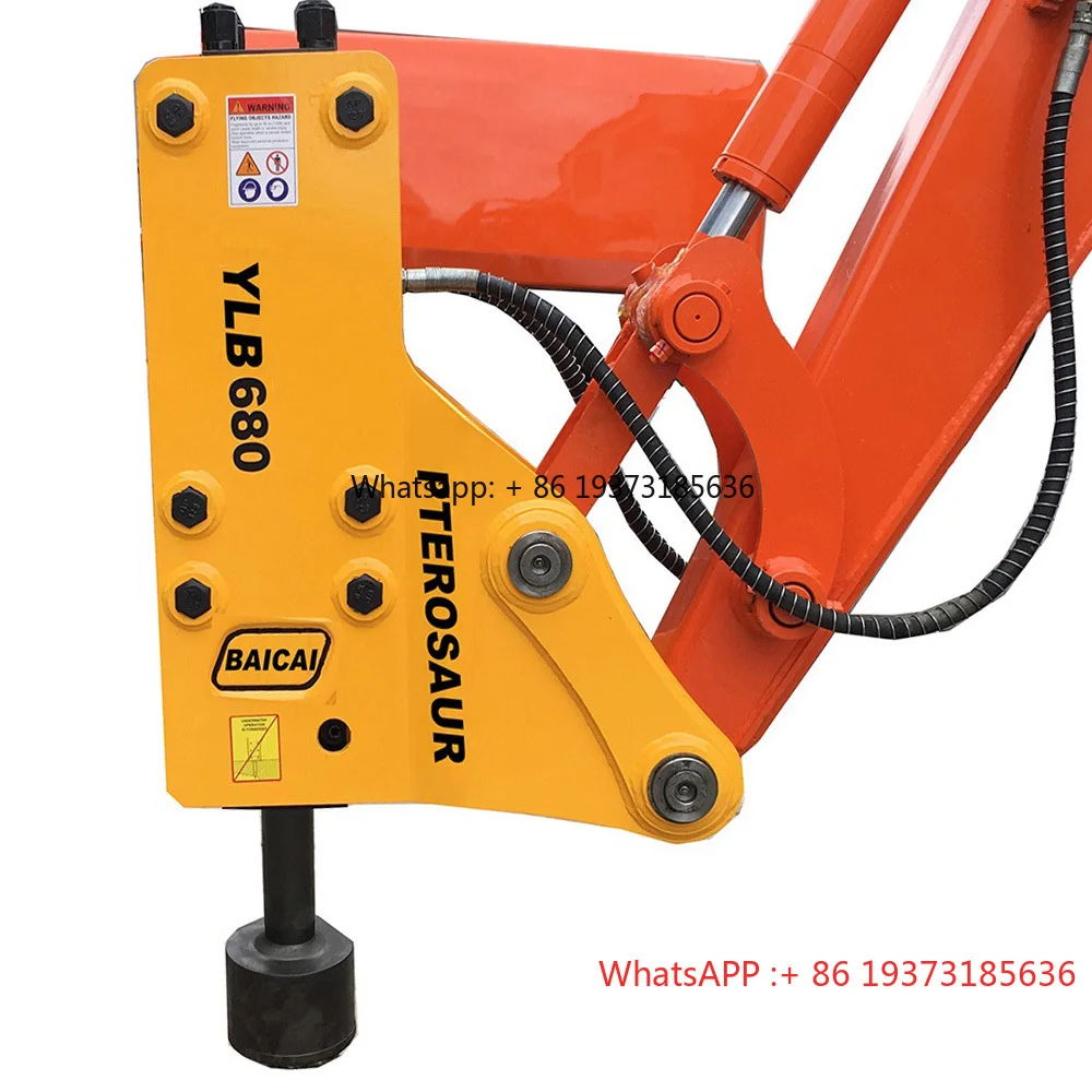 4-7ton Excavator Hydraulic Fence Post Pounder Hydraulic Pile Driver Hammer for Concrete Asphalt Quarry Compact and Demolition