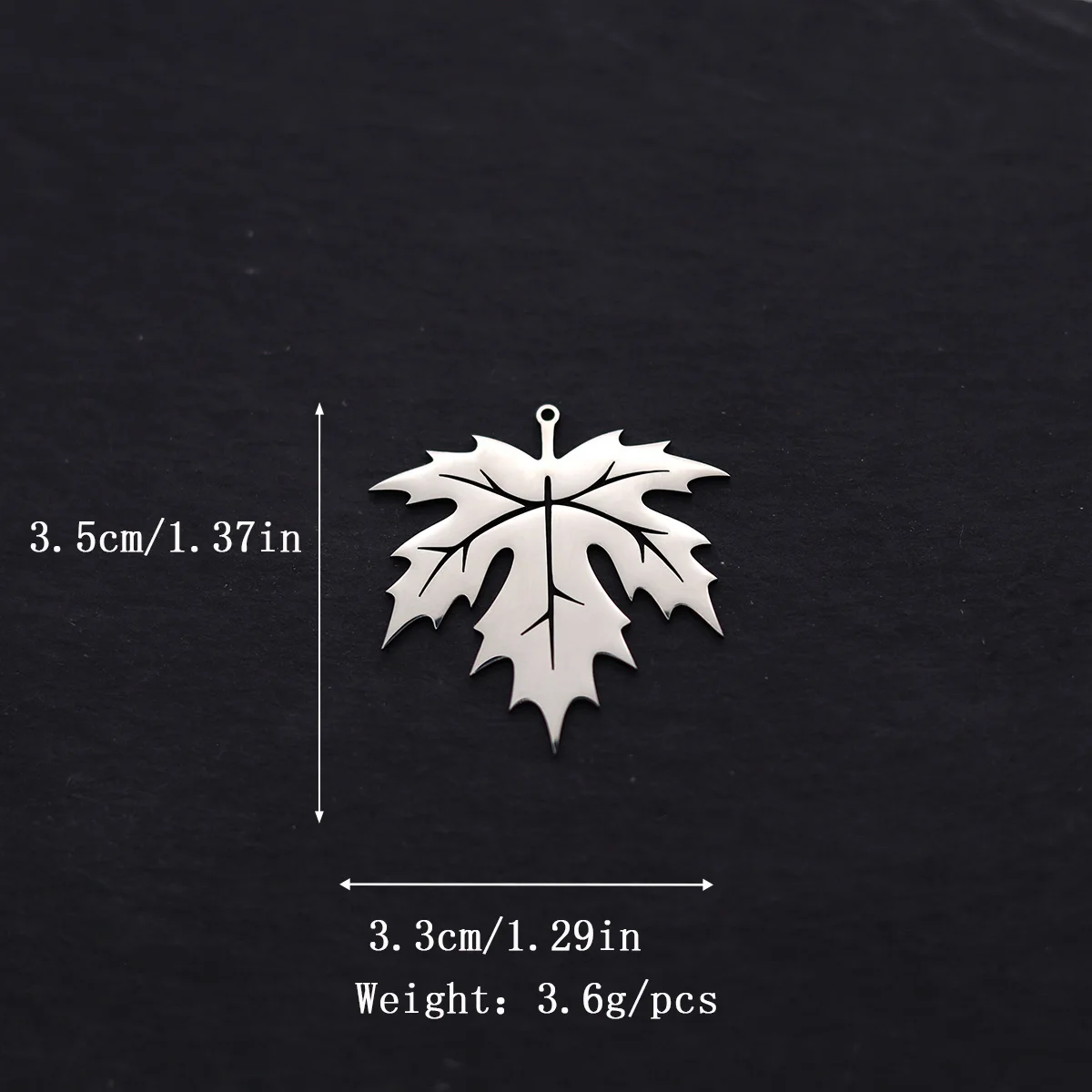 3pcs Maple Leaves Earring Charms DIY Stainless Steel Pendants Connectors Necklace For Jewelry Making Leaf Charm