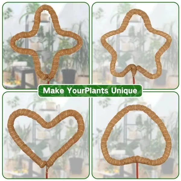 Twine Bottom Climbing Vine Support Can Be Bent and Shaped Green Tree Garden Pillar Deformed Coconut Stick Plant Climbing 1 Piece