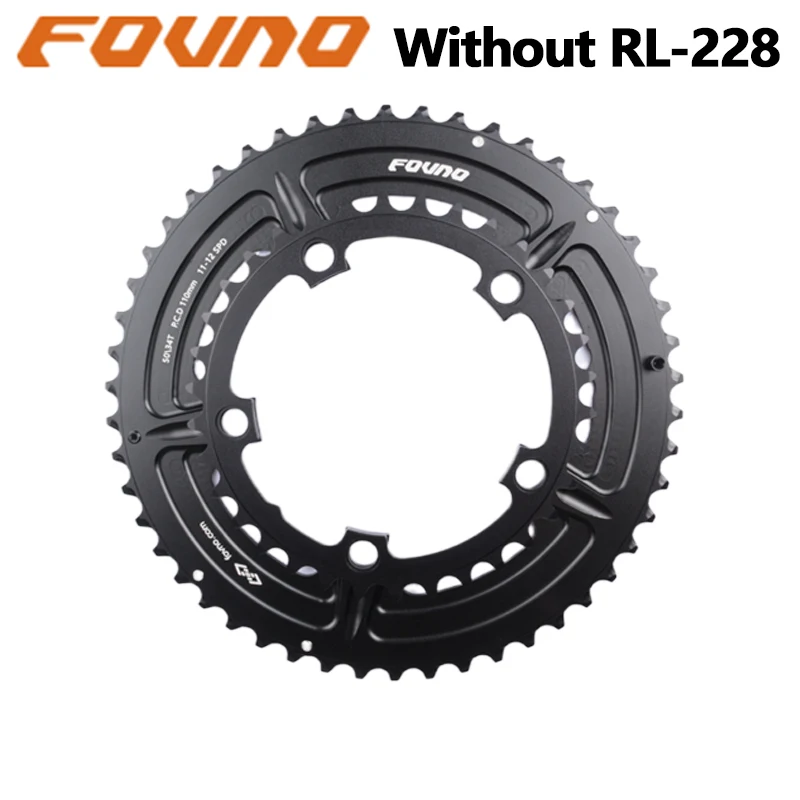 FOVNO 110BCD Chainring 50-34T 52-36T 53-39T Road Bike Double Chainwheel RL 228 To 110BCD Adapter For Road Bike Bicycle Crown