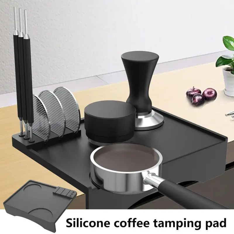 Coffee Tamping Mat 7.6x5.7 Inch Silicone Tamping Pad Waterproof Heat Resistant Food Grade Espresso Tamper Mat For Portafilter