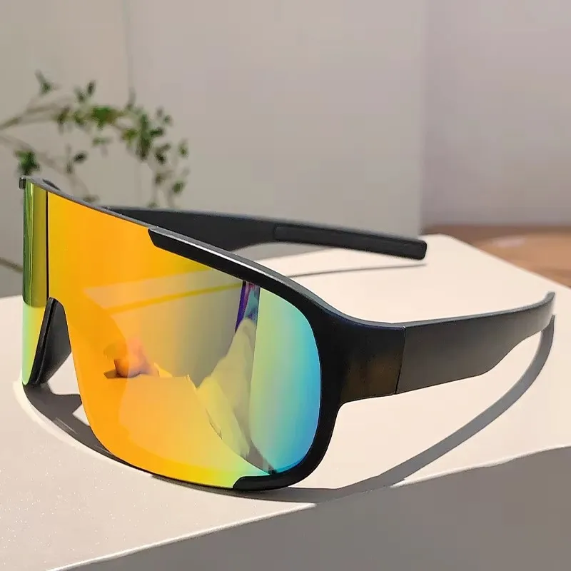 KAMMPT Übergroße Sportbrille Herren New Mirror Professionelle Outdoor-Radsport-Sonnenbrille Damen Winddichte Anti-UV-Schutzbrille