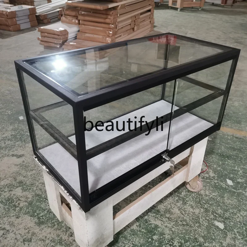 

Customized desktop glass cabinet, jewelry glass dust cover, boutique jewelry display stand, small locked storage cabinet