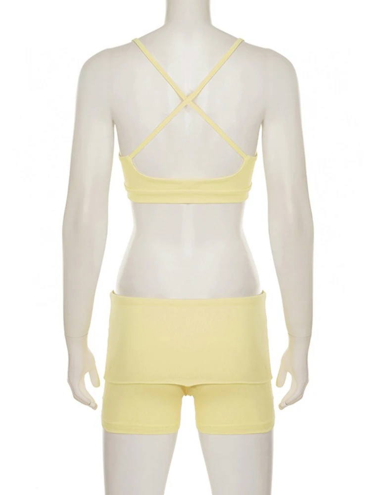 SsTss Casual Women's 3 Piece Set Solid Camis+Long Sleeve Pullover T Shirt Top+Shorts Matching Suits for Sports Workout Tracksuit