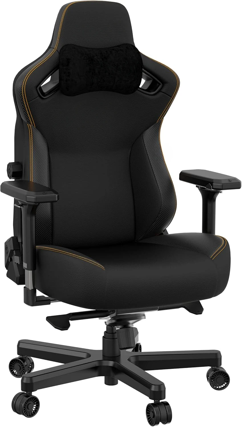 Kaiser 3 Large Gaming Chair for Adults - Ergonomic Black Leather Gaming Chairs with Lumbar Support