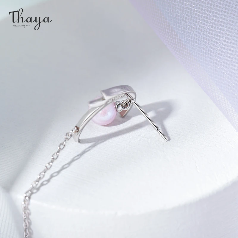 Thaya Original Design Moon Women Earrings Elegant Hanging Earrings Dangle Silver Color Crystal Earrings Engagement Fine Jewelry