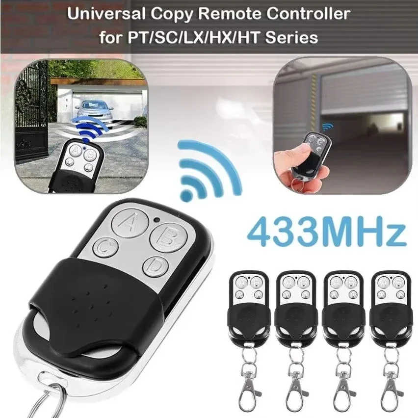 1-10PCS Clone Fixed Learning Code Rolling Code for Gate Garage Door, Cloning Duplicator Key Distance Remote Control, 433MHz