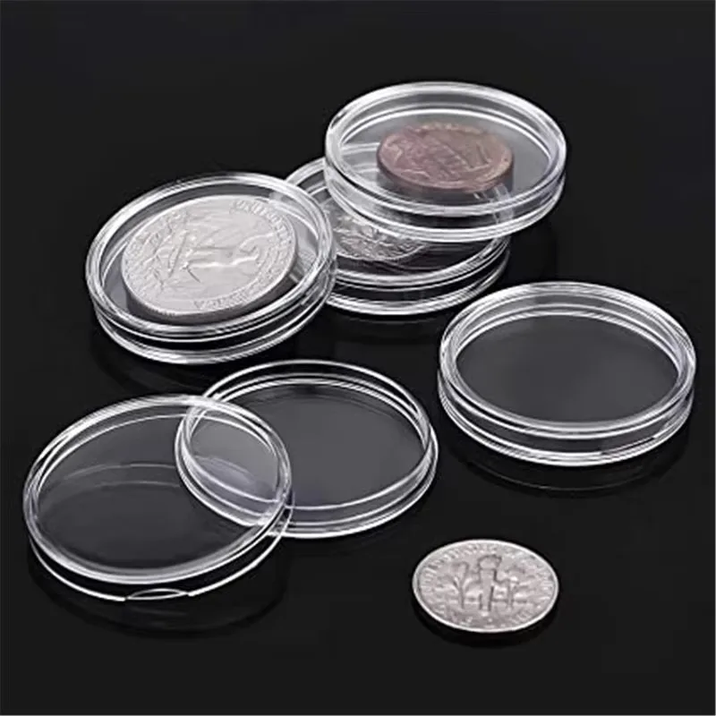 2000Pcs/Lot Diameter 40/38/35/33/32/28/26/24/23/22/21/20/19/18mm Coin Capsules Crafts Containers Storage Collection Boxes