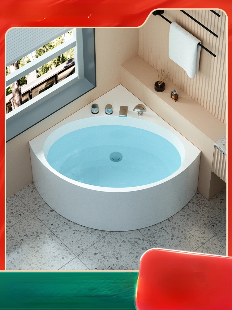 Household Bathroom Corner Corner Cutting Bathtub Acrylic Mini Internet Celebrity Bathtub Child Baby Bathtub