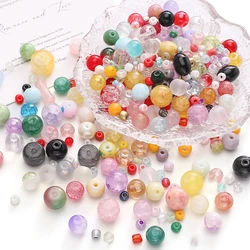 30g Mixed Style Glass Beads 3-12mm Loose Spacer Beads For DIY Bracelet Keychain Phone Chain Jewelry Making Craft Accessories