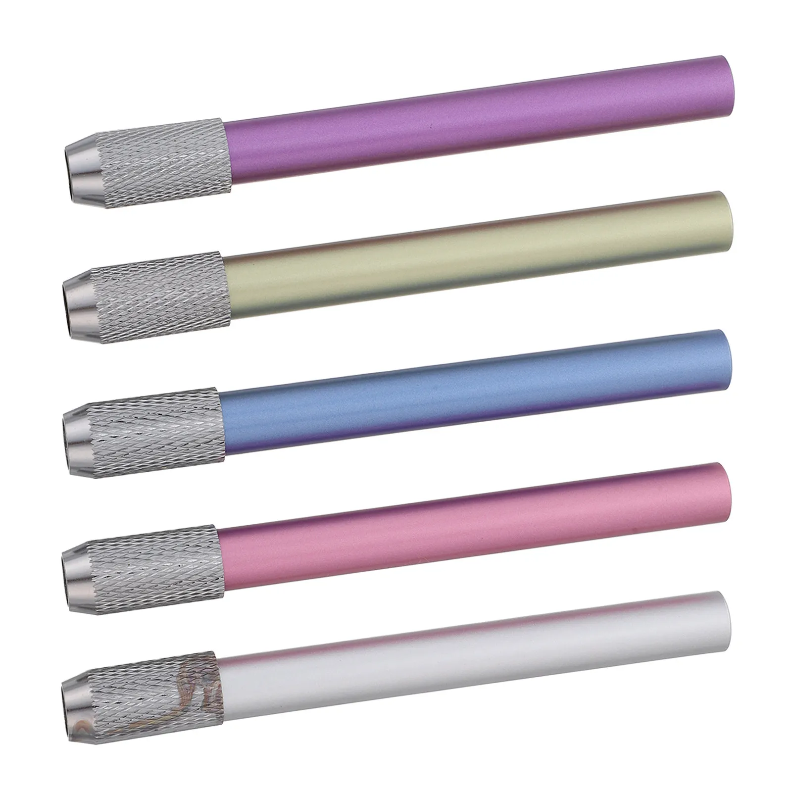 

5Pcs Pencil Extenders Metal Drawing Pencil Holders with Caps for Colored Pencils Artist Students Portable Art Supplies