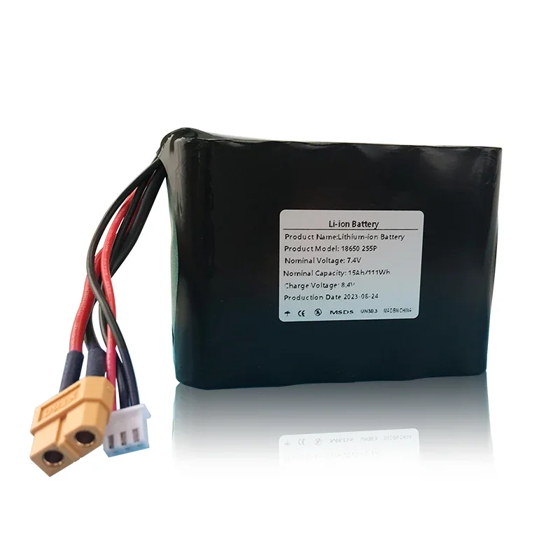 

Литиевая батарея 7.4V 15A 18650 2S5P, 15000 мАч, высокотоковая, мощная, для моделей БПЛА и электрических игрушек со встроенной BMS