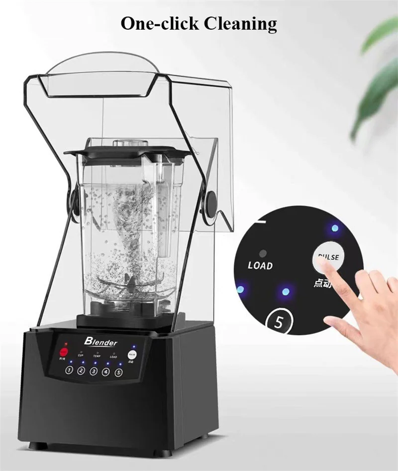 Elektryczny Blender do Smoothie do kruszenia lodu 2200W szybkobieżny Blender do soku owocowy z pokryciem izolacja akustyczna komercyjnym lub domowym