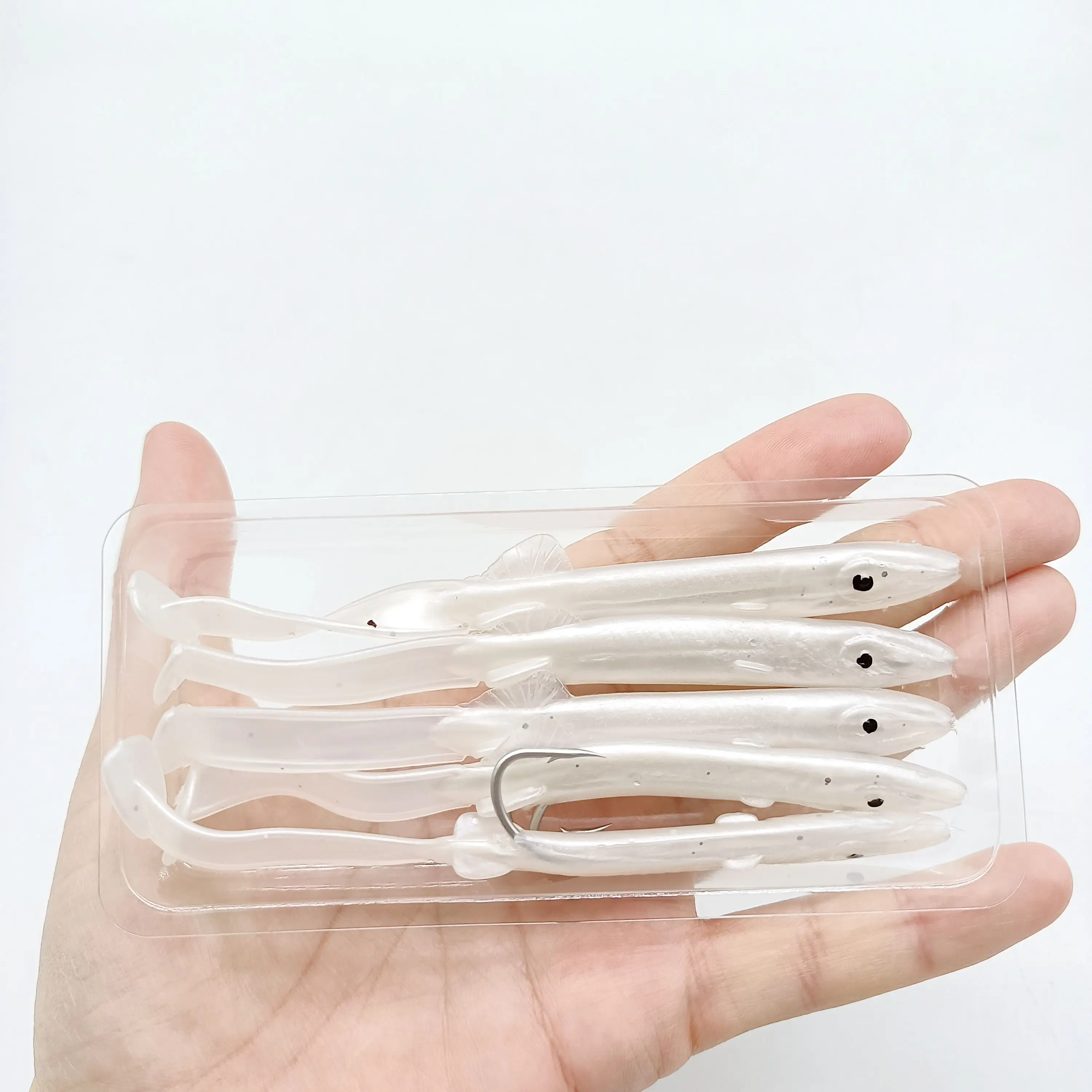DUODUOYU 5PCS 장어 Shad 낚시 미끼 115mm/4g 날카로운 후크가있는 부드러운 미끼베이스 낚시 장비 싱커 소프트 미끼 Wobblers Pesca