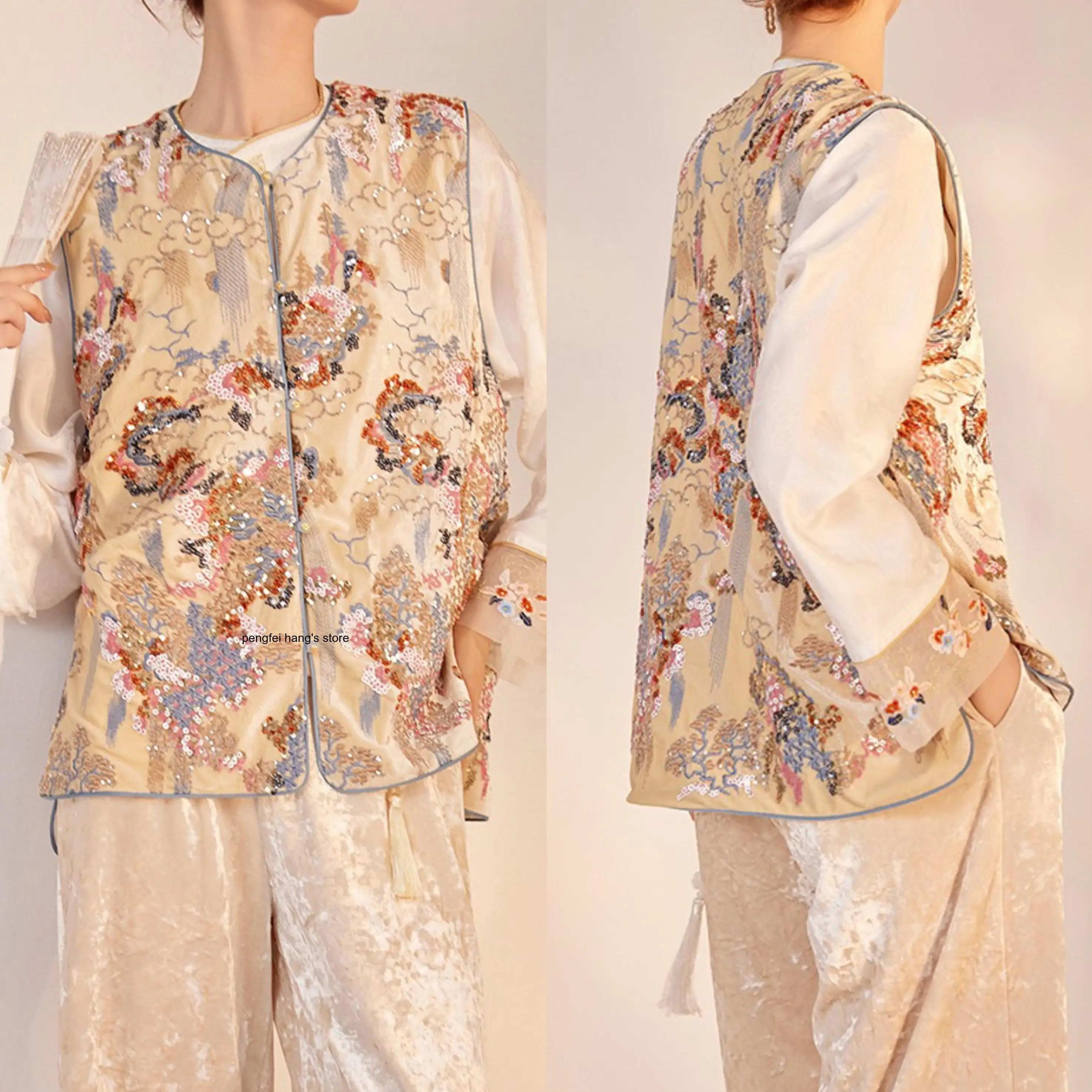 Colete de Luxo Estilo Chinês T - Embroidery Vest avaliação e preço