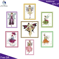 Holly Cockscomb Rose Violet Butterfly Fairy, The Spirit of Flowers, R792, R793, R794, R795, R826, R833, RA280, Cross Stitch