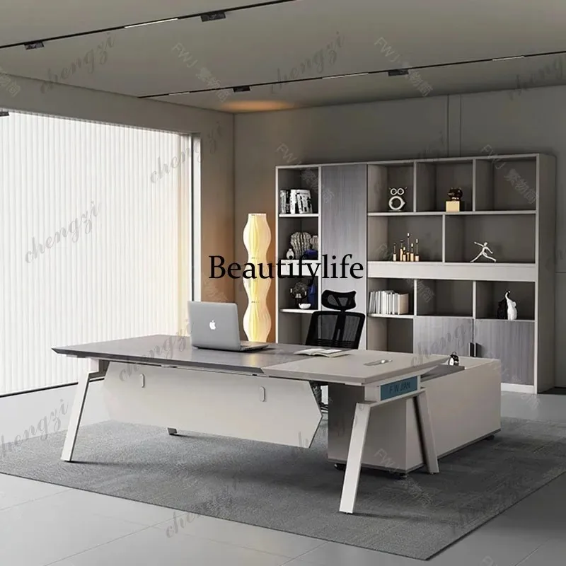 E182 Modern Wooden Office Desk European Aesthetic Study Computer Drawer Office Desk Decoration Display Scrivania Salon