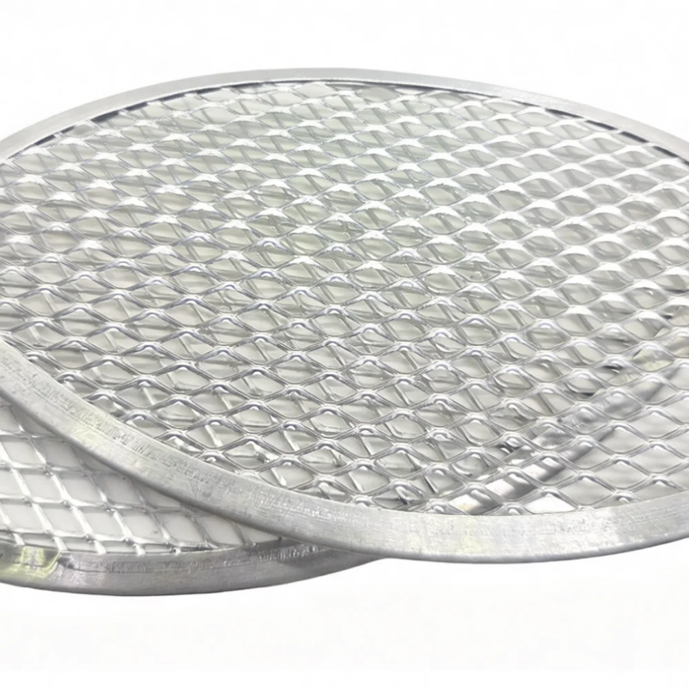 Nonstick Aluminum Pizza Screen Round Baking Net Thickened Mesh Tray Commercial Kitchen Supplies For Crispy Crust Roaster